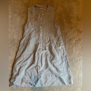 Faherty Pinstriped Linen Dress